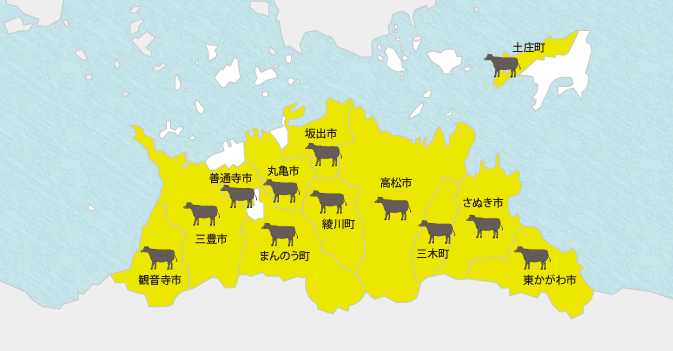 観音寺市　善通寺市　まんのう町　高松市　三木町　さぬき市　東かがわ市