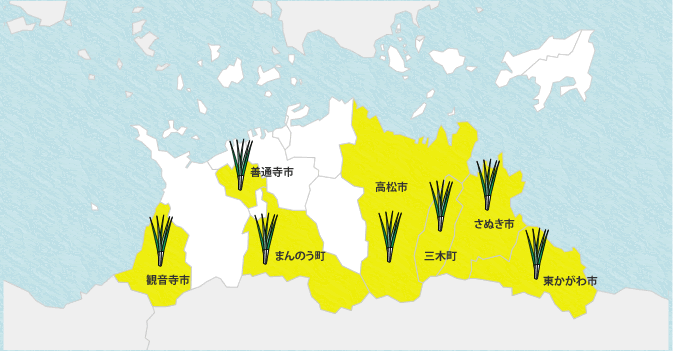 観音寺市　善通寺市　まんのう町　高松市　三木町　さぬき市　東かがわ市